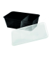 Envase negro rectangular PP con tapa 2 compartimentos 175x120mm H60mm 750ml