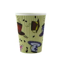 "Teacup" rippled wall paper cup 340ml 90mm  H108mm
