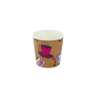 Gobelet carton double paroi décor "Tea Cup" 120 ml Diam: 6,2 cm 6,2 x 4,1 x 6,1 cm