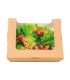 Boite salade carton kraft brun à fenêtre  180x160mm H40mm 1000ml