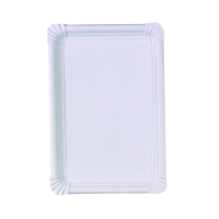 White rectangular recycled cardboard plate