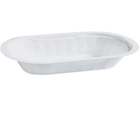 Oblongue white sealable microweavable PP plastic container