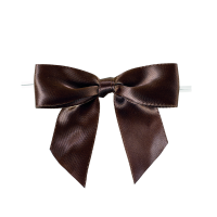 Brown satin bow with link