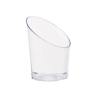 "Pia" clear mini plastic PS cup with slanted top