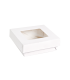 Caja cuadrada de cartón blanco con tapa ventana "Kray" 700ml  H50mm