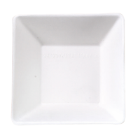 Assiette carrée blanche en pulpe     H28mm