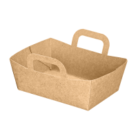 Mini kraft cardboard basket with handles