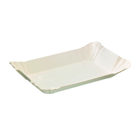 White boat shape cardboard plate