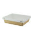 Kraft / white box with clear plastic lid 170x130mm H45mm 700ml