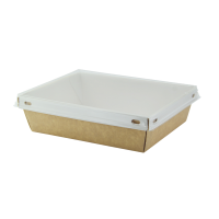 Kraft/white box with clear plastic lid