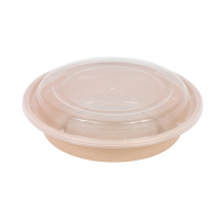 Reemp beige pp bowl printed with clear lid