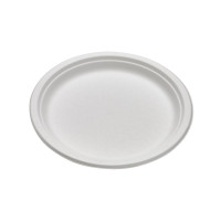 Assiette ronde blanche en pulpe   H21mm