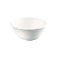 White round sugarcane fibre bowl