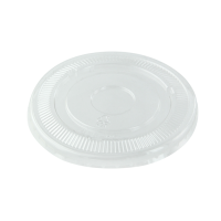 Flat PET Lid with Straw Slot