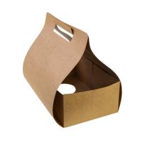 Portavasos kraft + portapajitas - 2 compartimentos 254x152mm H228mm