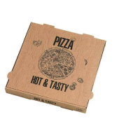 Caja de cartón pizza decorada "Hot and Tasty" 310x310mm H40mm