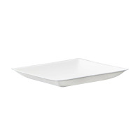 Plato cuadrado de pulpa blanco  90x90mm