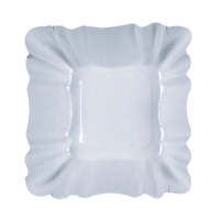 Plato hondo cuadrado de cartón laminado blanco 90x90mm H30mm