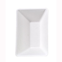 Plato rectangular de pulpa blanco "BioNchic" 130x85mm H28mm 150ml