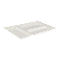 Bandeja rectangular blanca de pulpa 400x280mm