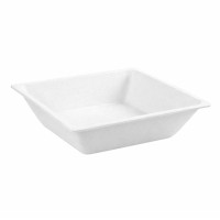 Plato hondo rectangular de pulpa blanco 130x130mm H28mm 250ml