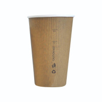 Vaso Nature Cup de cartón kraft  estriado  H132mm 450ml