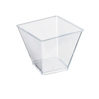 Tapa Zeno transparente plana y cuadrada en plástico PET 65x65mm