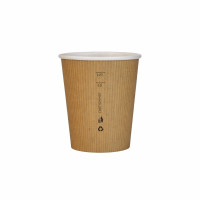 Vaso Nature Cup de cartón kraft  estriado  H92mm 230ml