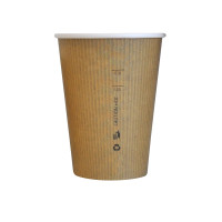 Vaso Nature Cup de cartón kraft  estriado  H108mm 340ml