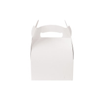Caja pastelera blanca con asa 110x110mm H153mm