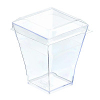 Tapa de plástico PET transparente plana y cuadrada Taiti 46x46mm H10mm