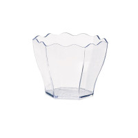 Vaso para degustación flor transparente "Deva" en PS 60x55mm H47mm 60ml