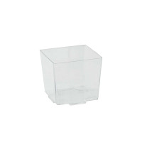 Vasito para degustación transparente "Kara" en PS 52x52mm H50mm 90ml