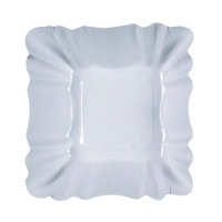 Plato hondo cuadrado de cartón laminado blanco 90x90mm H30mm