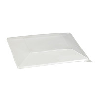 Tapa plana transparente de plástico PET 210x210mm H40mm