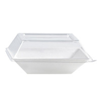 Plato hondo rectangular de pulpa blanco 130x130mm H28mm 250ml