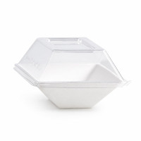Plato rectangular de pulpa blanco "BioNchic" 130x85mm H28mm 150ml