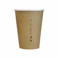 Vaso Nature Cup de cartón kraft  estriado  H108mm 340ml