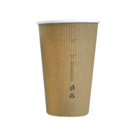 Vaso Nature Cup de cartón kraft  estriado  H132mm 450ml