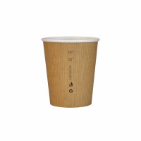 Vaso Nature Cup de cartón kraft  estriado  H92mm 230ml