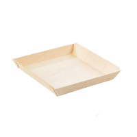 Bandeja de madera "Samouraï" 132x131mm H19mm