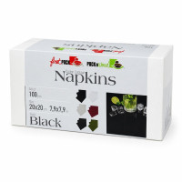 Servilleta de cocktail de algodón negra 200x195mm