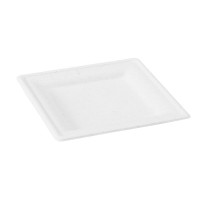 Plato blanco cuadrado a base de pulpa 200x200mm H12mm