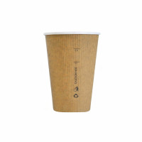 Vaso Nature Cup de cartón kraft  estriado  H132mm 450ml