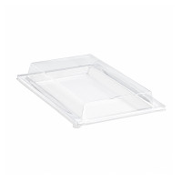 Tapa plana transparente de plástico PET 272x193mm H33mm