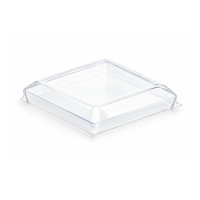Tapa de plástico PET transparente plana y cuadrada Taiti 46x46mm H10mm