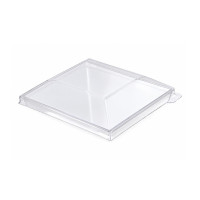 Tapa Zeno transparente plana y cuadrada en plástico PET 65x65mm
