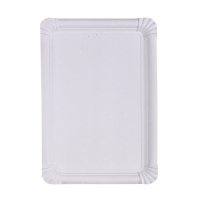 Plato rectangular blanco de cartón