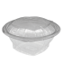 Round transparent PET salad bowl with hinged lid 750ml 168mm  H60mm