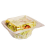 Square transparent PET twirl salad bowl  750ml   H55mm